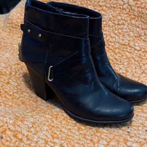 B. O. C. Women’s Black Ankle Booties with Strap Detail